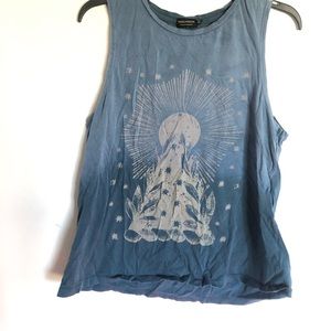 Tie dye blue muscle tank boho design pool house